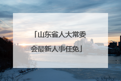 山东省人大常委会最新人事任免